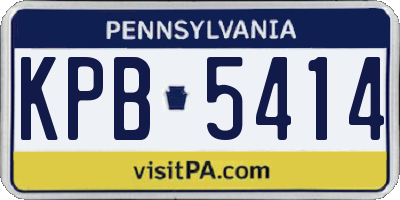 PA license plate KPB5414