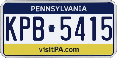 PA license plate KPB5415