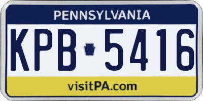 PA license plate KPB5416