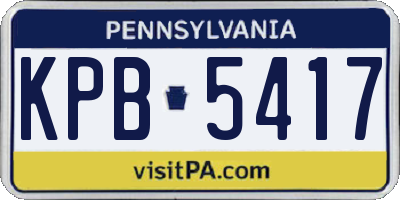 PA license plate KPB5417