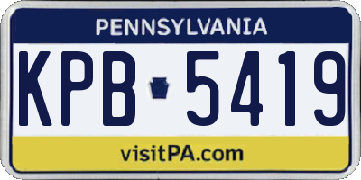 PA license plate KPB5419