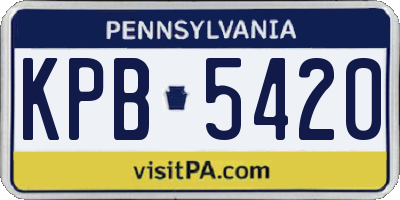 PA license plate KPB5420