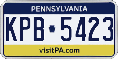 PA license plate KPB5423