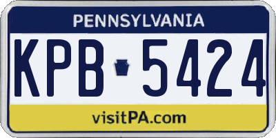 PA license plate KPB5424