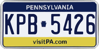 PA license plate KPB5426
