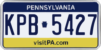 PA license plate KPB5427