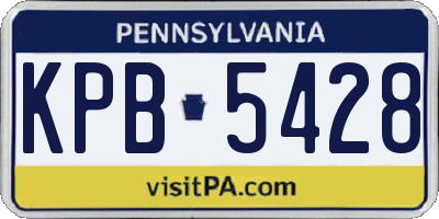 PA license plate KPB5428