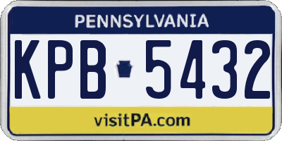 PA license plate KPB5432