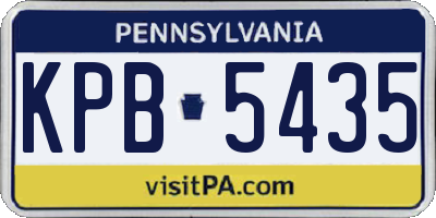 PA license plate KPB5435
