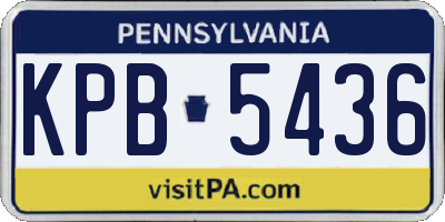 PA license plate KPB5436
