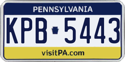 PA license plate KPB5443