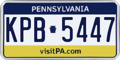 PA license plate KPB5447