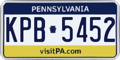 PA license plate KPB5452