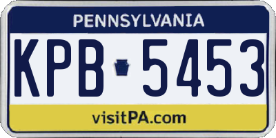 PA license plate KPB5453