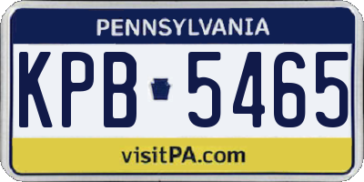 PA license plate KPB5465