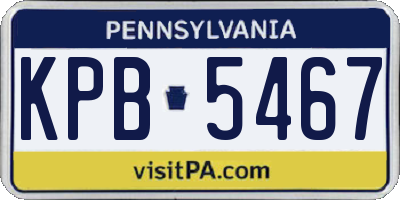 PA license plate KPB5467