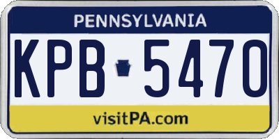PA license plate KPB5470