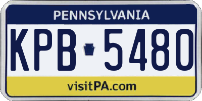 PA license plate KPB5480