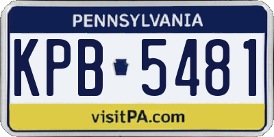 PA license plate KPB5481