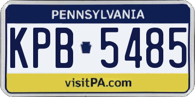 PA license plate KPB5485