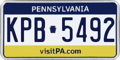 PA license plate KPB5492