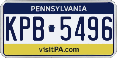 PA license plate KPB5496