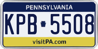 PA license plate KPB5508