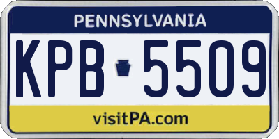 PA license plate KPB5509