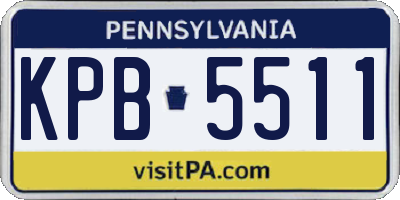 PA license plate KPB5511