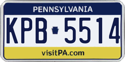 PA license plate KPB5514