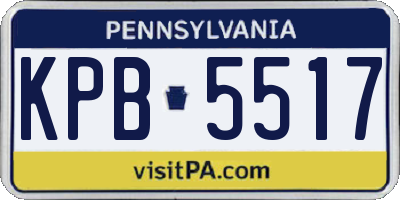 PA license plate KPB5517