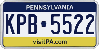 PA license plate KPB5522