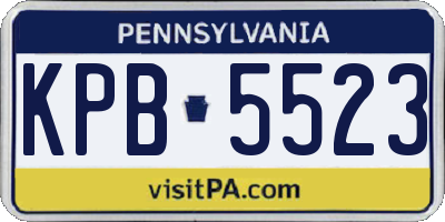 PA license plate KPB5523