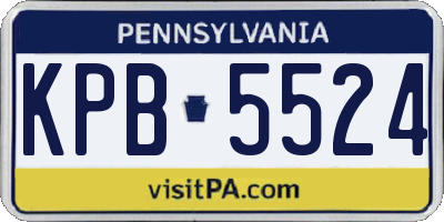 PA license plate KPB5524