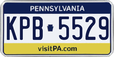 PA license plate KPB5529