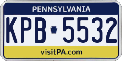PA license plate KPB5532