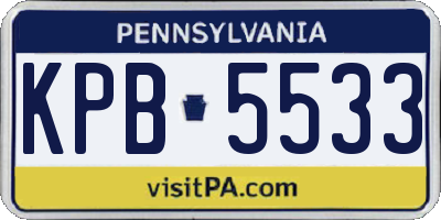 PA license plate KPB5533
