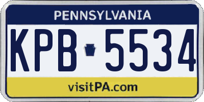 PA license plate KPB5534