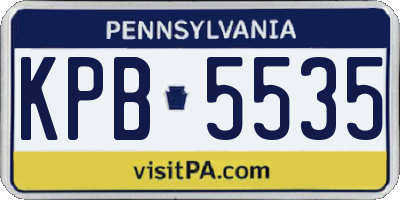 PA license plate KPB5535