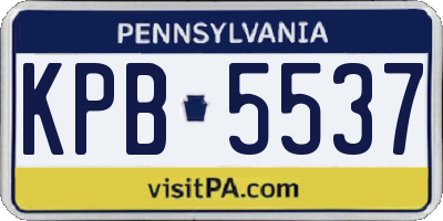 PA license plate KPB5537