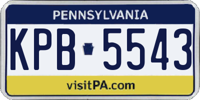PA license plate KPB5543