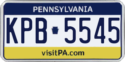 PA license plate KPB5545
