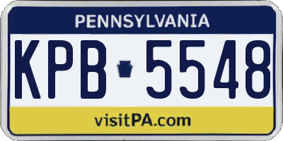 PA license plate KPB5548