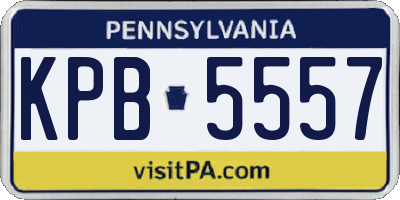 PA license plate KPB5557