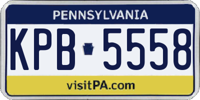PA license plate KPB5558