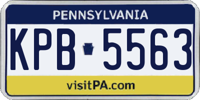 PA license plate KPB5563