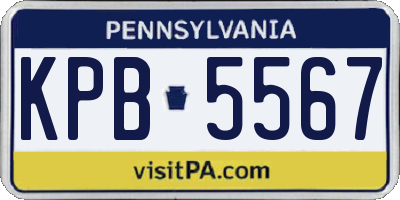 PA license plate KPB5567