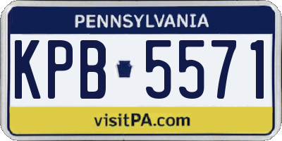 PA license plate KPB5571