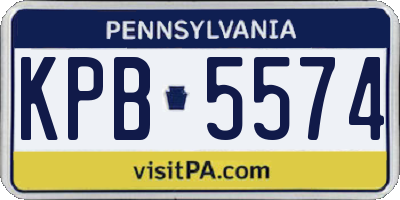 PA license plate KPB5574