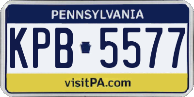 PA license plate KPB5577